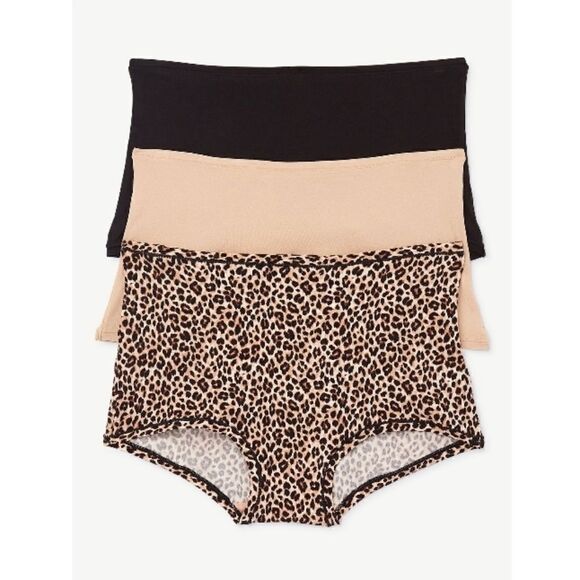 Womens Infinite Comfort Cheetah Print Boyshort Underwear Panties 2, 3-Pk Size XS - Picture 5 of 7